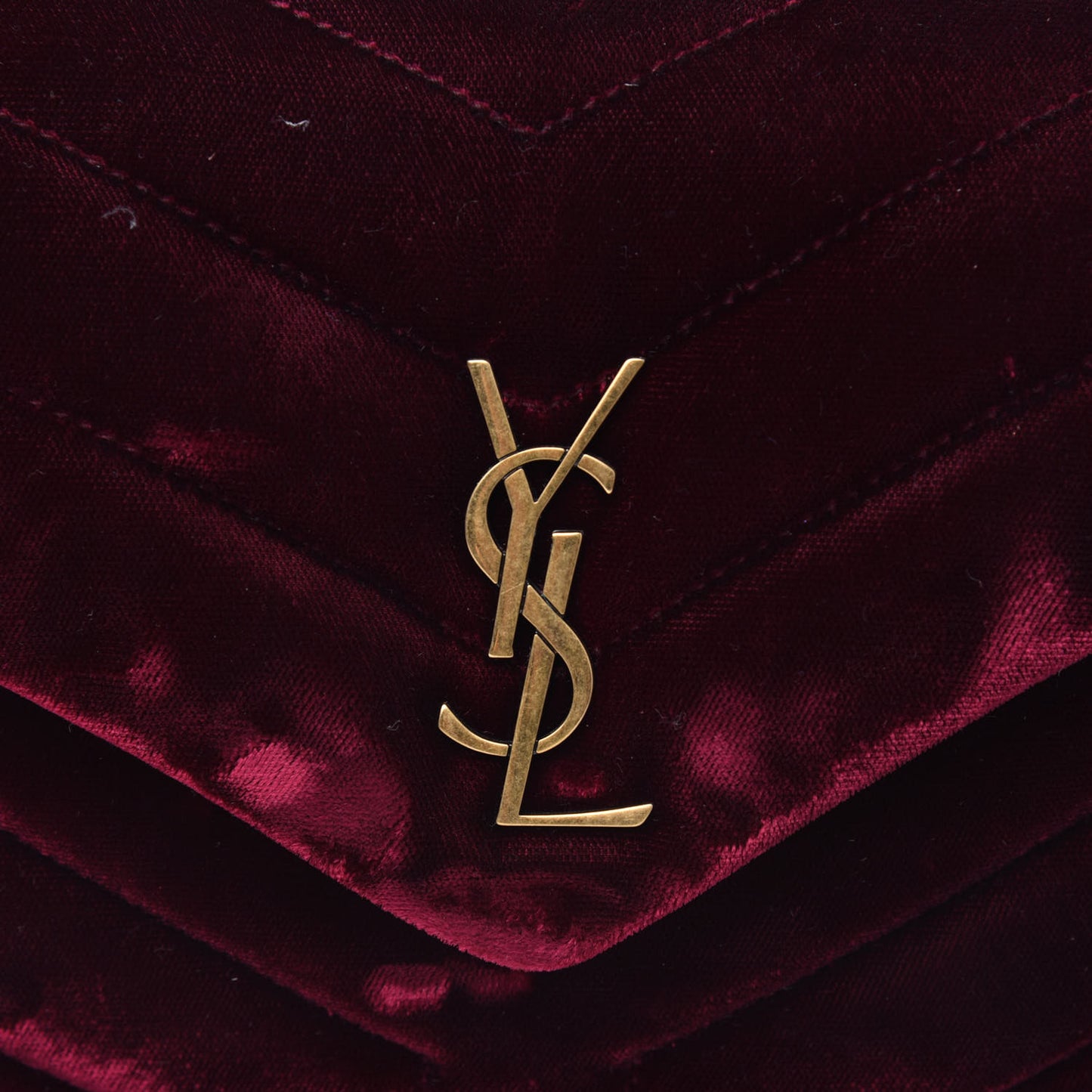 Velvet Y Quilted Monogram Toy Loulou Crossbody Bag French Burgundy