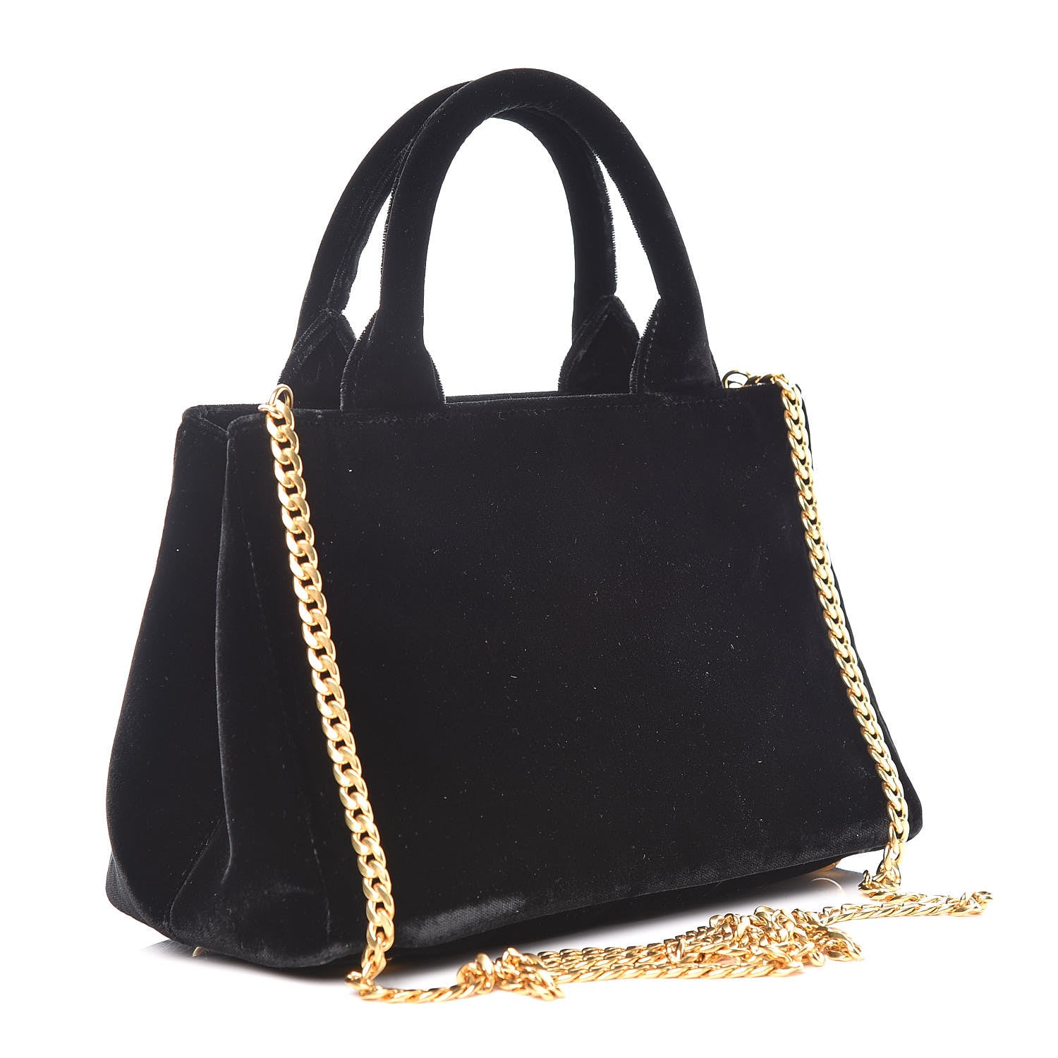 Prada Velvet Crossbody Tote Bag Black 3 of 9