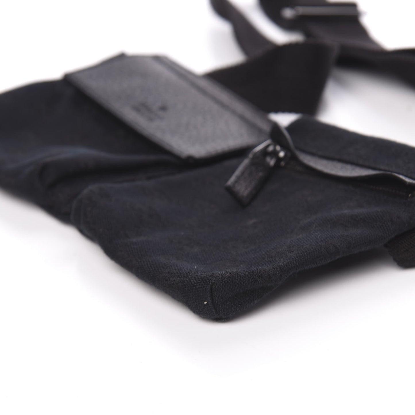 GG Monogram Double Pocket Belt Bag Black