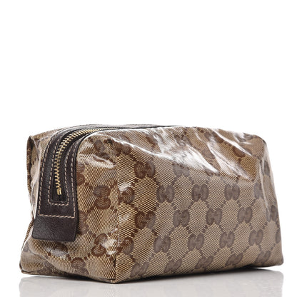 Gucci Crystal Monogram Duchessa Cosmetic Case Dark Brown 3 of 9