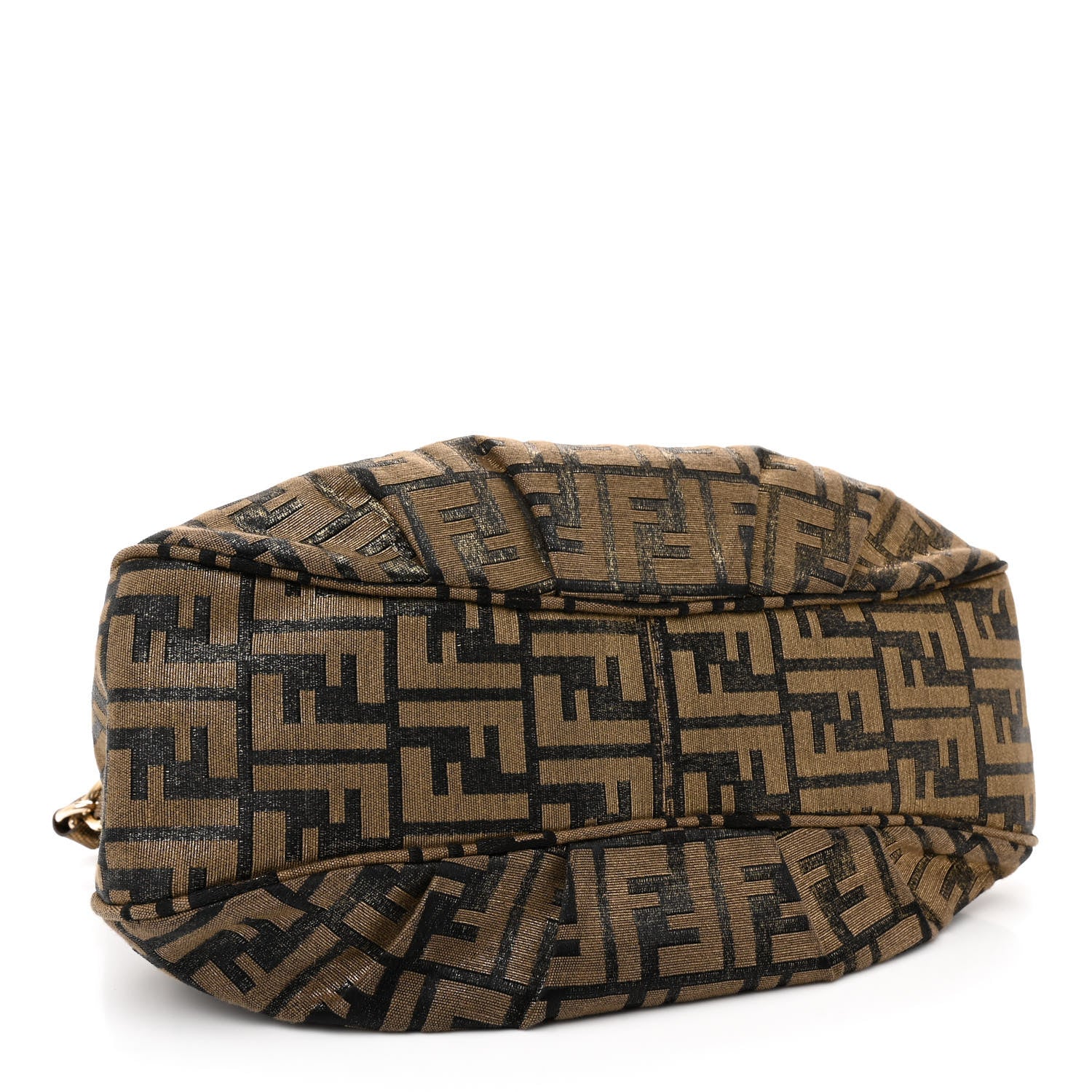 Fendi Metallic Lurex Zucca Mia Shoulder Flap Bronze 4 of 11