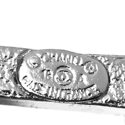 Chanel Crystal Anchor CC Hoop Earrings Silver 4 of 4