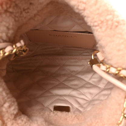 Chanel Aged Lambskin Shearling Quilted Small Chanel 22 Light Pink 5 of 11