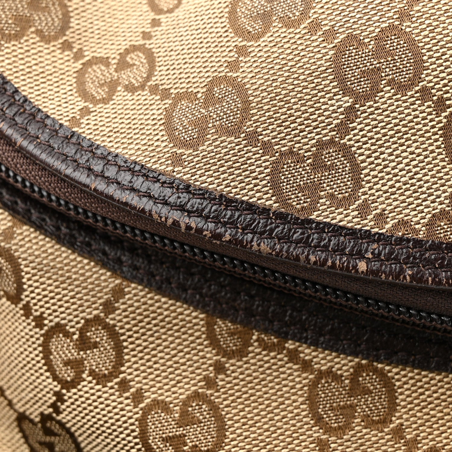 Gucci Monogram Natural Pigskin Large Diaper Bag Beige Ebony Cocoa Dark Chocolate 13 of 15