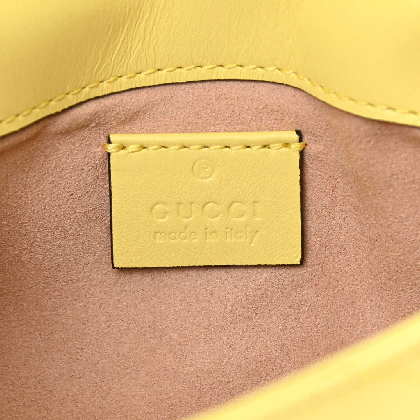 Calfskin Matelasse Super Mini GG Marmont Shoulder Bag Banana
