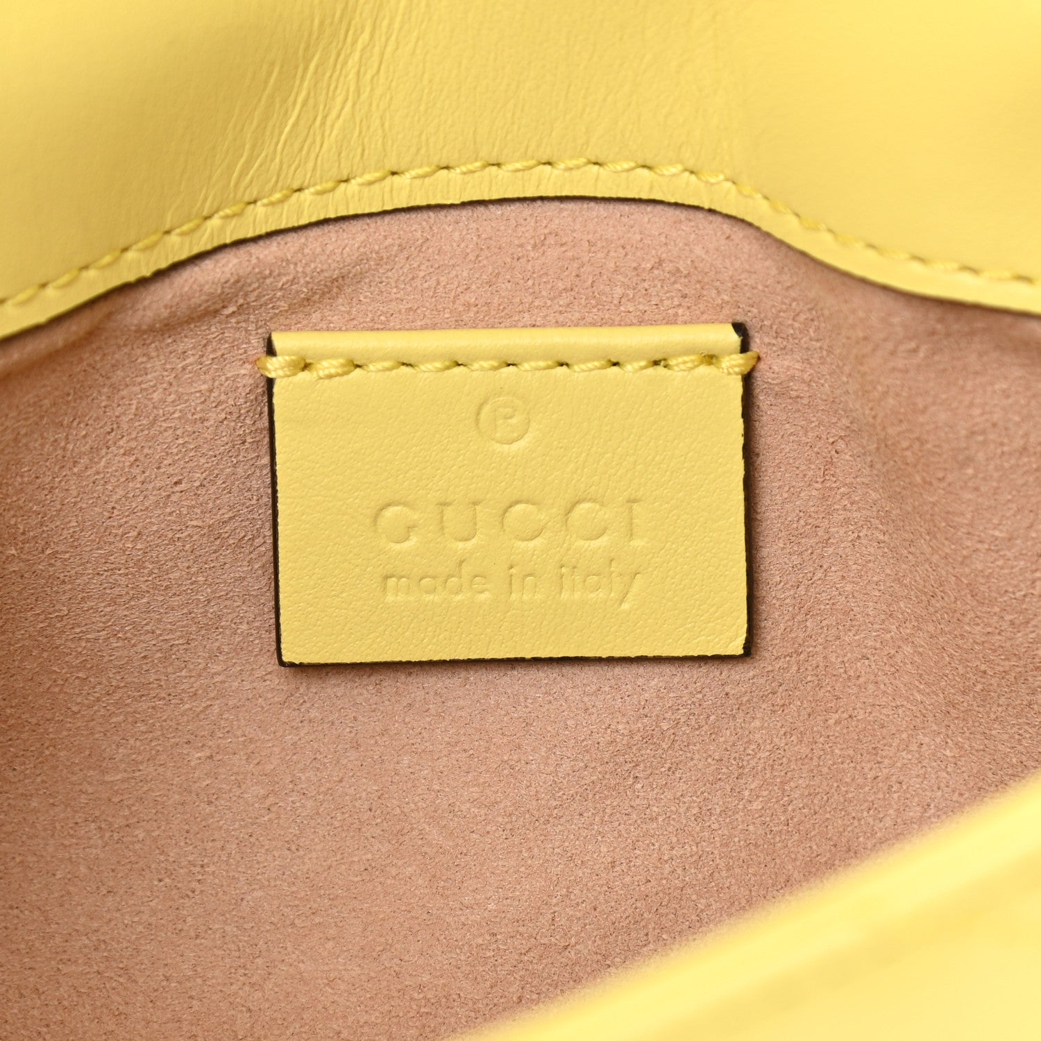 Gucci Calfskin Matelasse Super Mini GG Marmont Shoulder Bag Banana 6 of 11