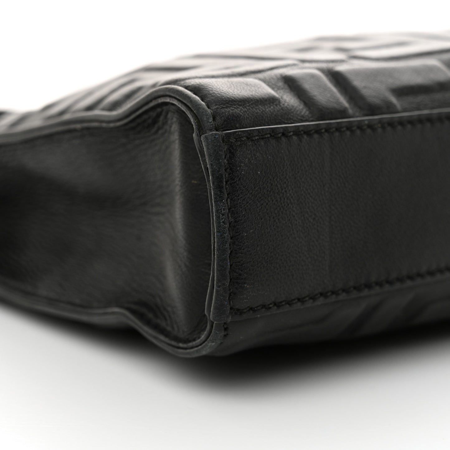 Vitello Grace FF 1974 Embossed Flat Pouch Black