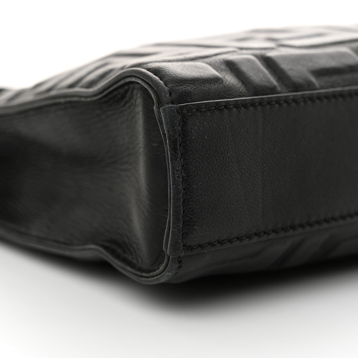 Fendi Vitello Grace FF 1974 Embossed Flat Pouch Black 9 of 12
