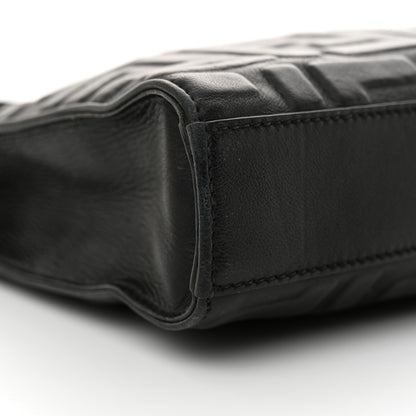 Fendi Vitello Grace FF 1974 Embossed Flat Pouch Black 9 of 12