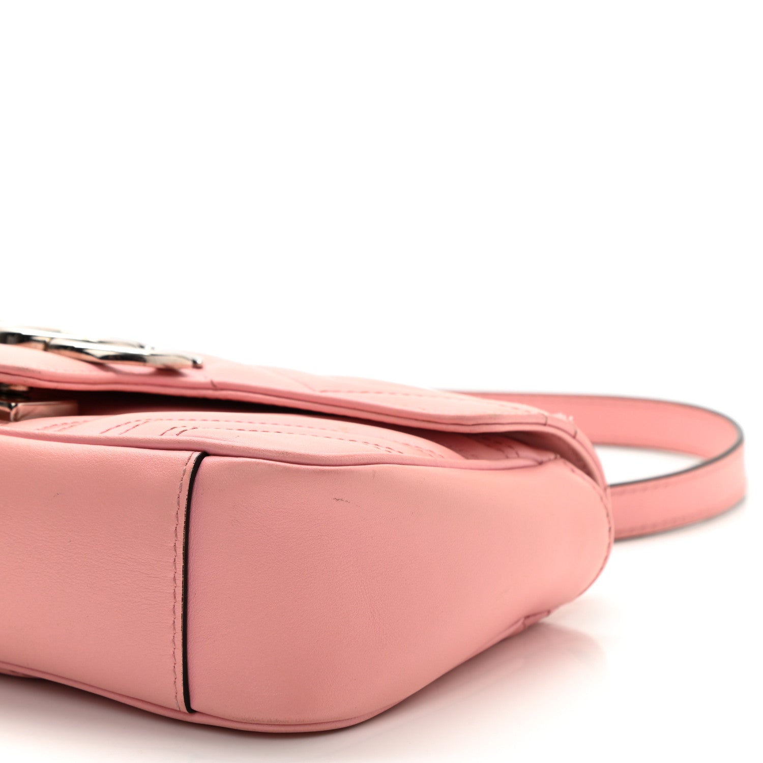 Gucci Calfskin Matelasse Mini GG Marmont Shoulder Bag Wild Rose 8 of 10