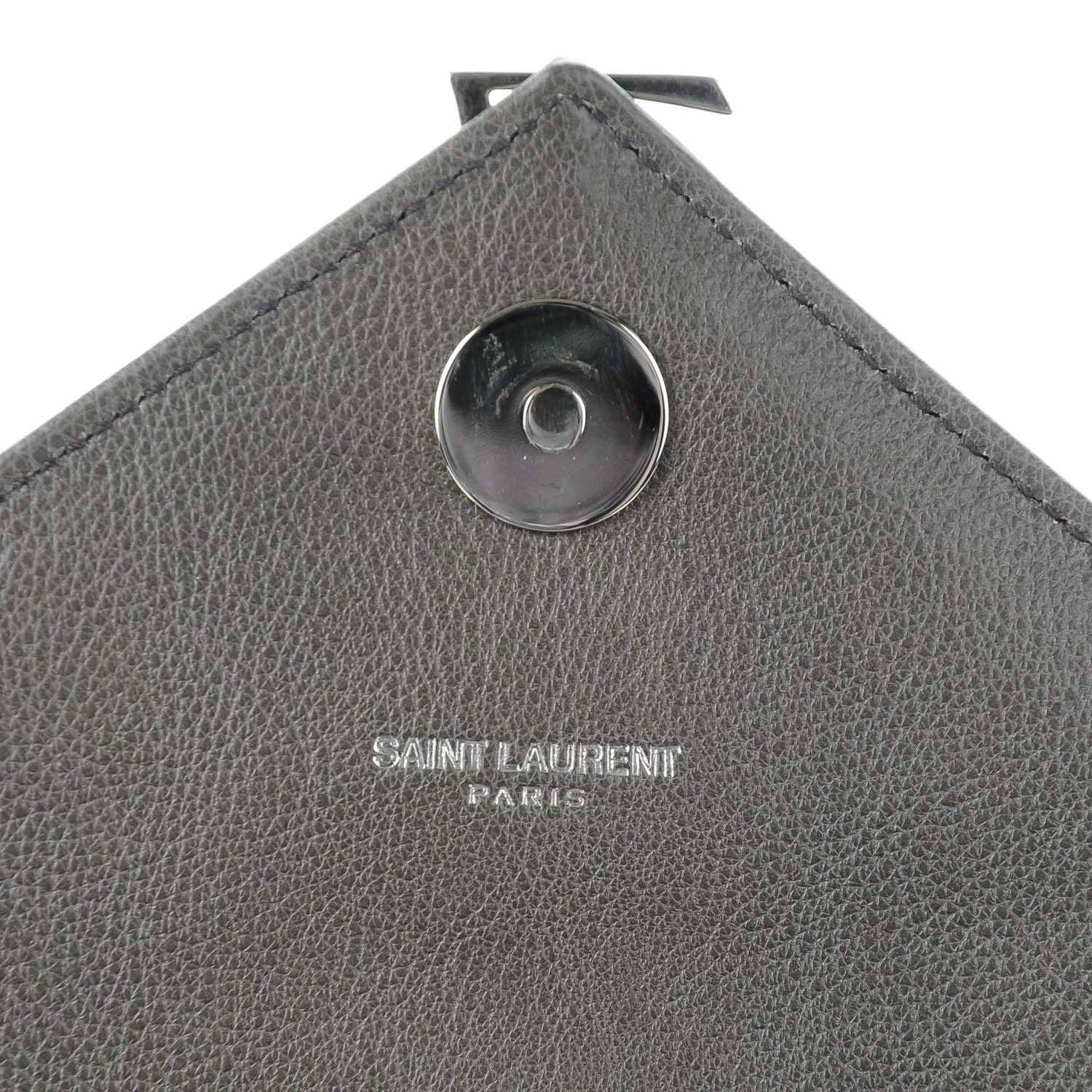 Saint Laurent Calfskin Matelasse Chevron Monogram Large College Satchel Dark Anthracite 8 of 8