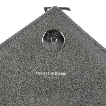 Saint Laurent Calfskin Matelasse Chevron Monogram Large College Satchel Dark Anthracite 8 of 8