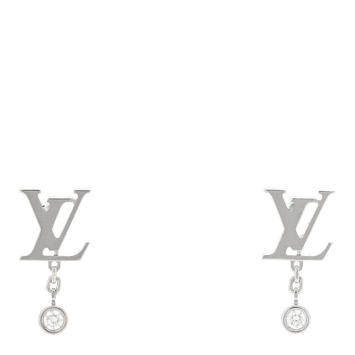 18K White Gold Diamond Idylle Blossom LV Stud Earrings