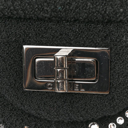 Chanel Boucle Tweed Crystal Bead Embellished Space Charms 2.55 Reissue 225 Flap Black Multicolor 11 of 12