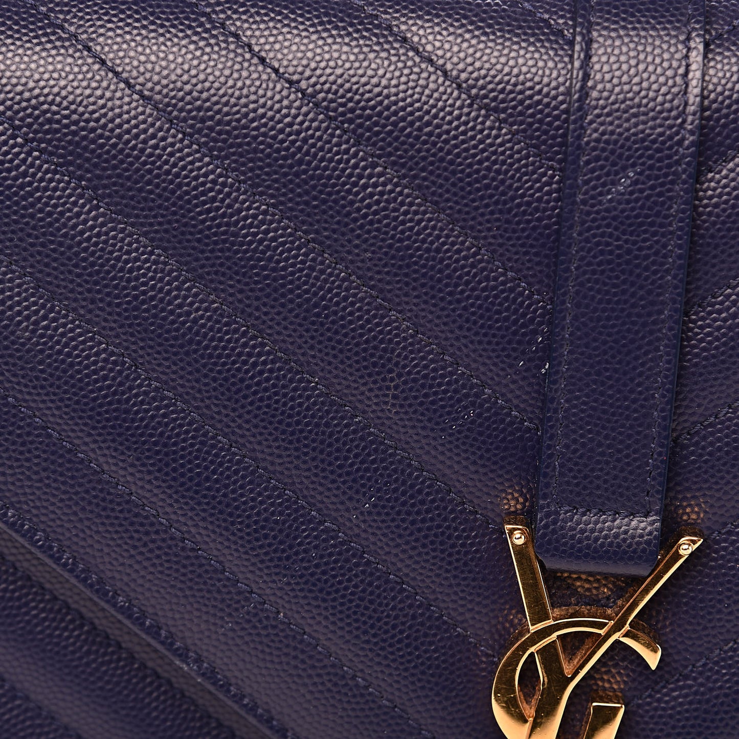 Grain De Poudre Matelasse Chevron Large Monogram Satchel Blue