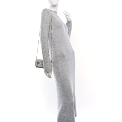 Fendi Vitello Liberty Fun Fair Studded Continental Wallet On Chain Grigio Perla Multicolor 3 of 12