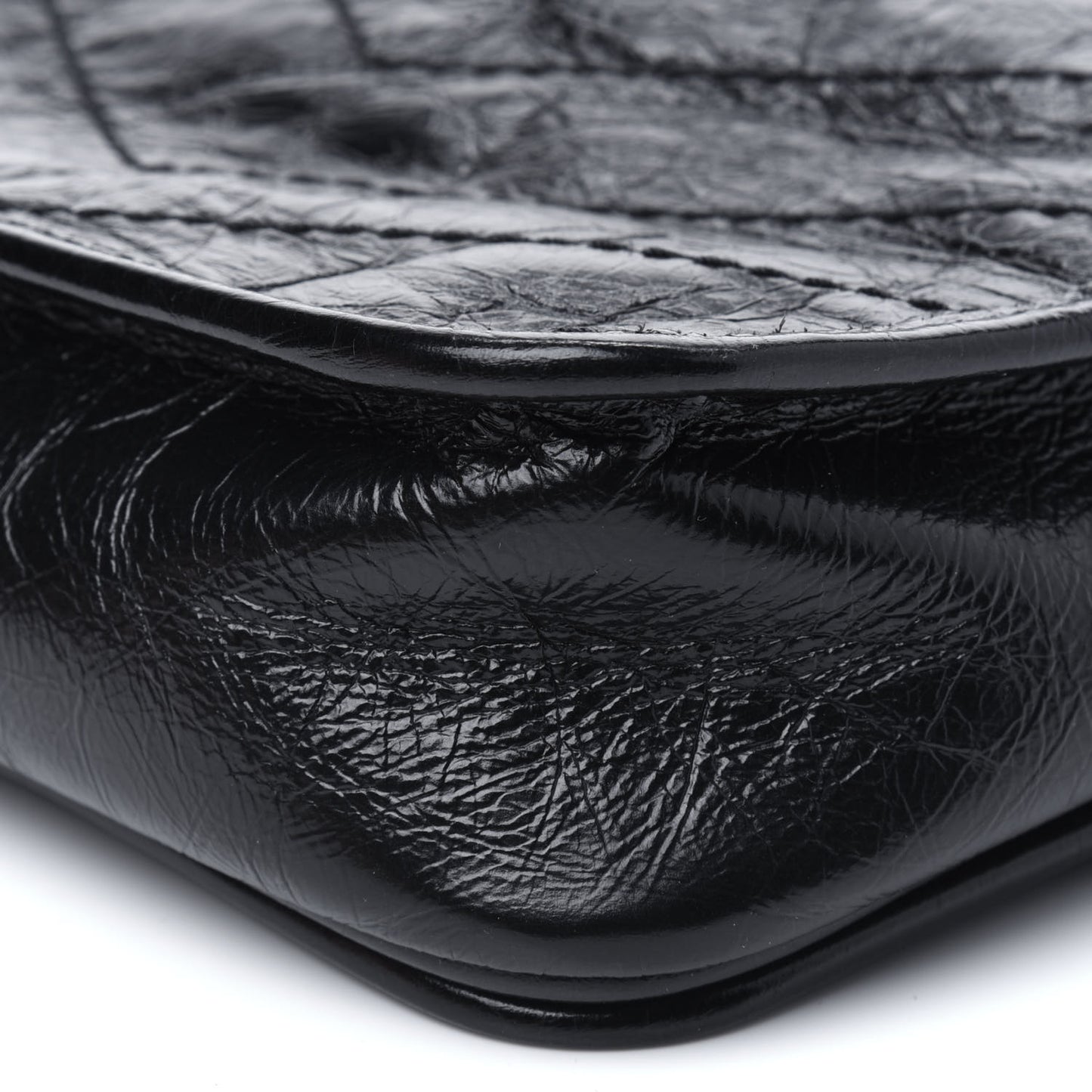 Crinkled Calfskin Matelasse Monogram Niki Chain Wallet Black