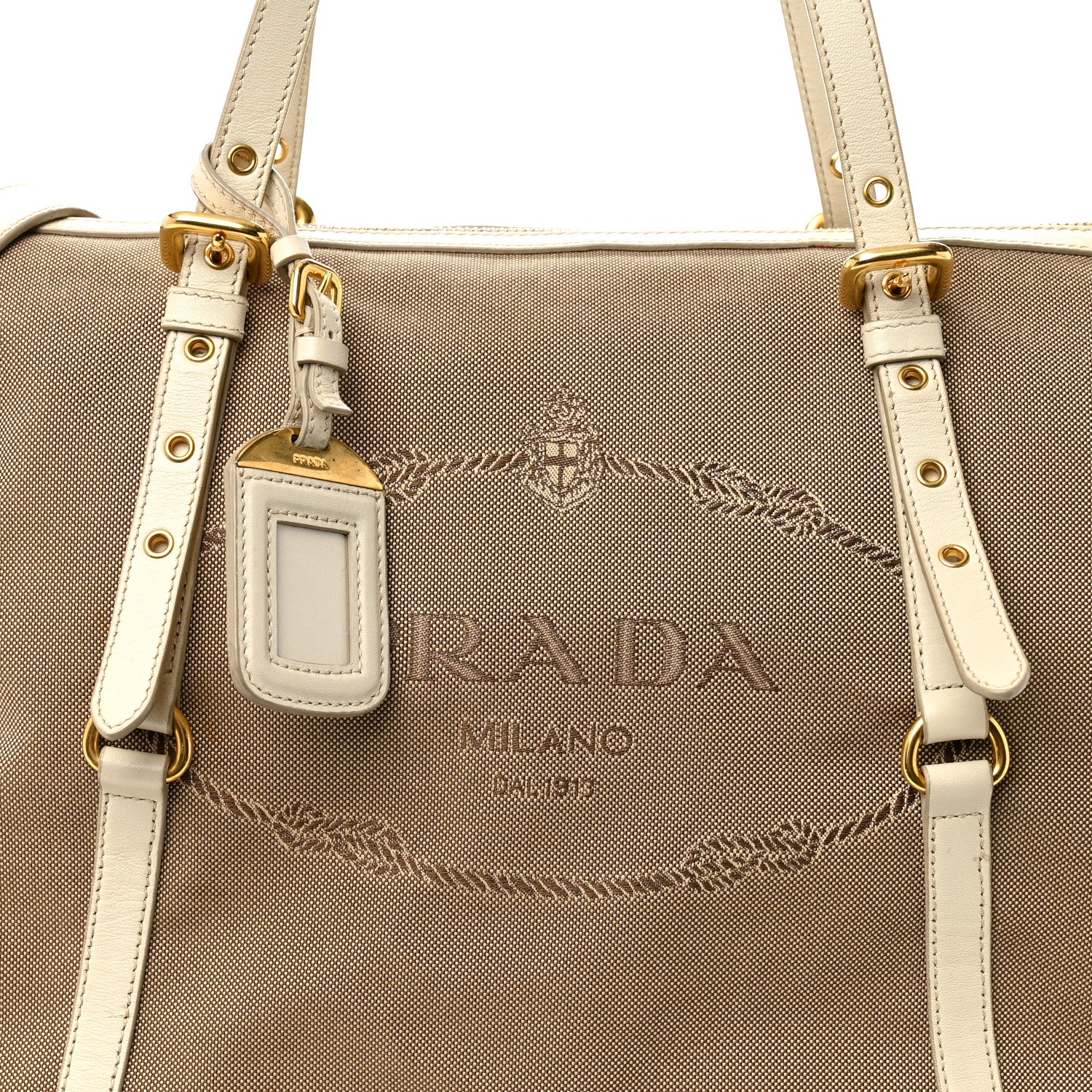 Prada Jacquard Logo Tote Corda Talco 9 of 14