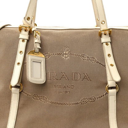 Prada Jacquard Logo Tote Corda Talco 9 of 14