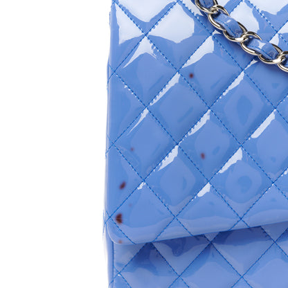 Chanel Patent Calfskin Quilted Maxi Double Flap Blue 12 of 12