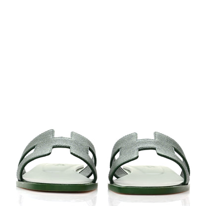 Hermes Epsom Oran Sandals 37 Vert Cactus 2 of 9