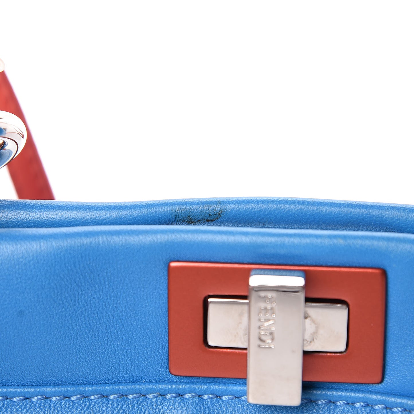Nappa Colorblock Mini Peekaboo Iconic Satchel Blue Royal Papavero Cuoio