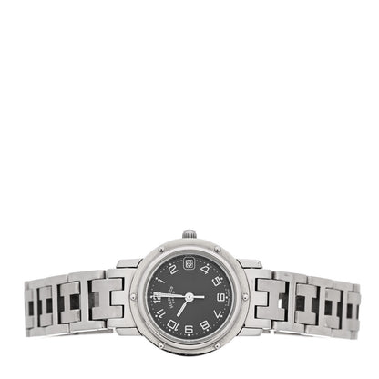 Hermes Stainless Steel 24mm Clipper Quartz Watch Black 2 of 5