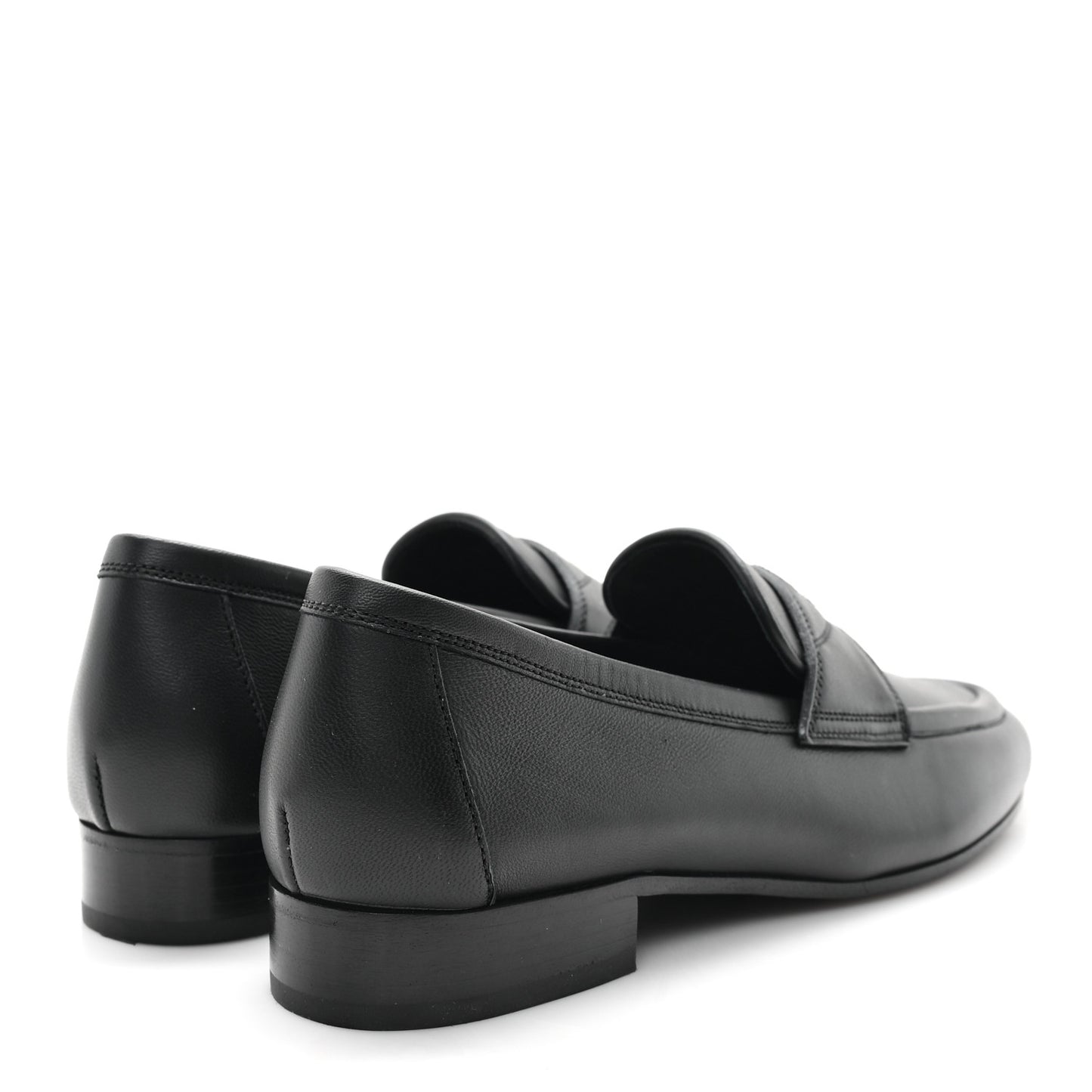 Calfskin Womens Stitched CC Loafers 36 Black