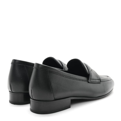 Chanel Calfskin Womens Stitched CC Loafers 36 Black 5 of 9
