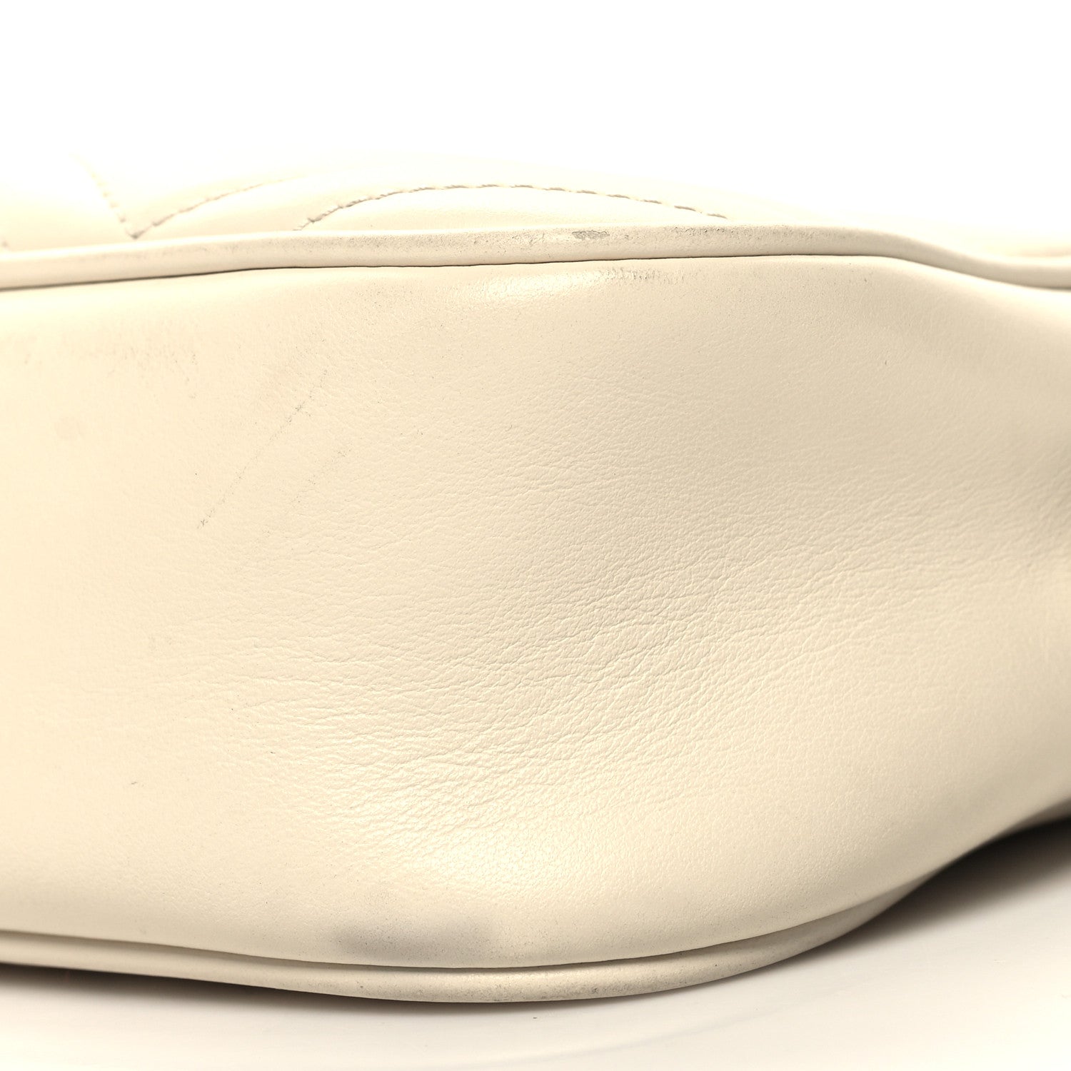 Gucci Calfskin Matelasse Small GG Marmont Chain Shoulder Bag White 10 of 12