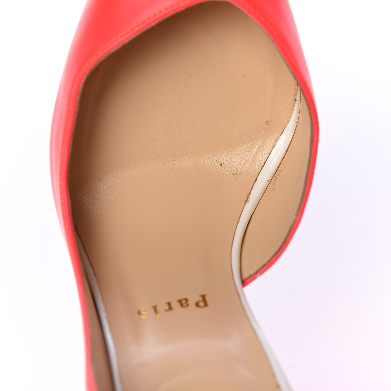 Christian Louboutin Fluo Mat Jazz Calfskin Dalida 120 Pumps 37 Orange White 14 of 16