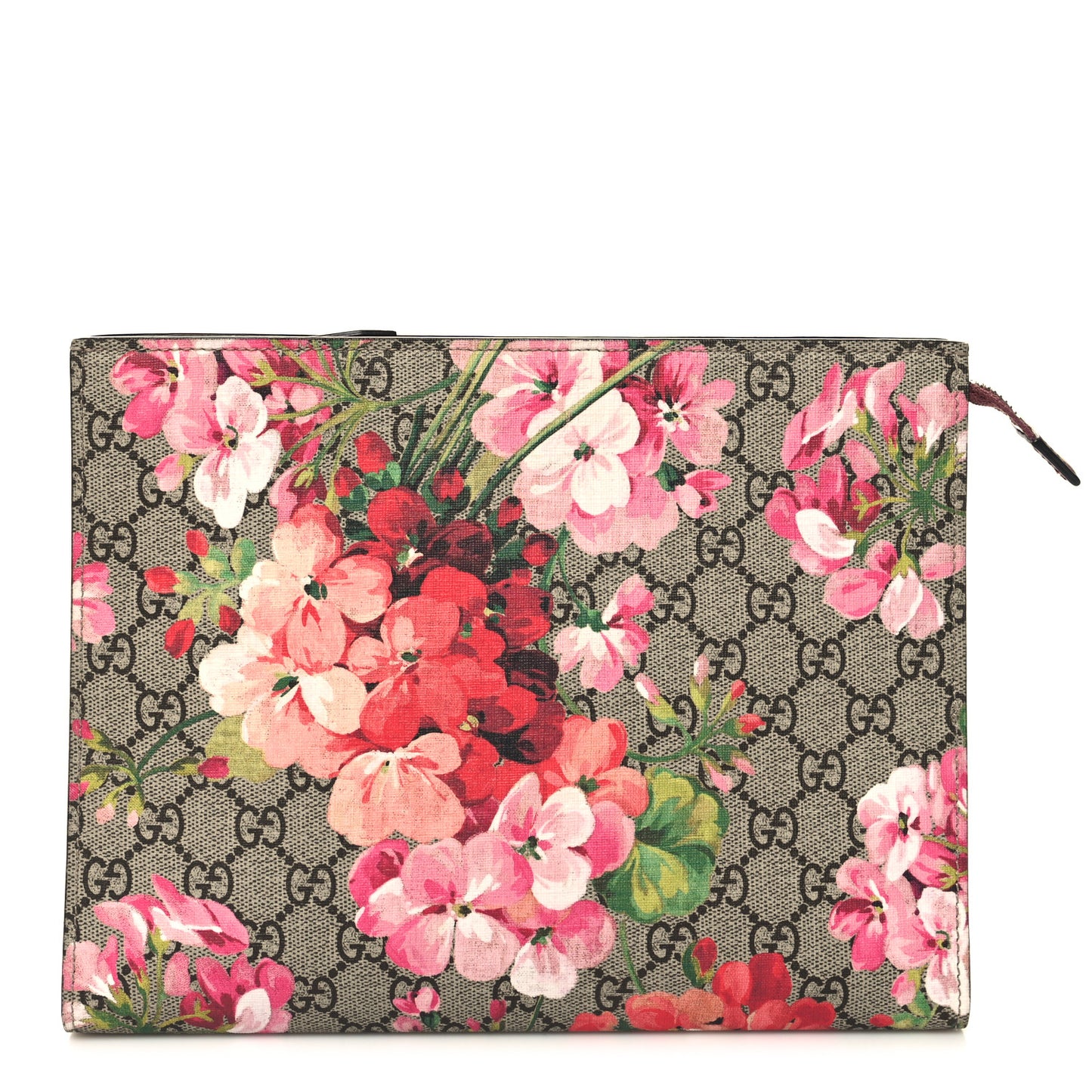 GG Supreme Monogram Blooms Large Cosmetic Case Beige Multicolor Dry Rose