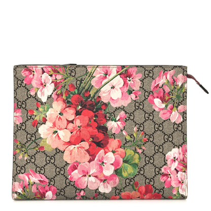 Gucci GG Supreme Monogram Blooms Large Cosmetic Case Beige Multicolor Dry Rose 1 of 12