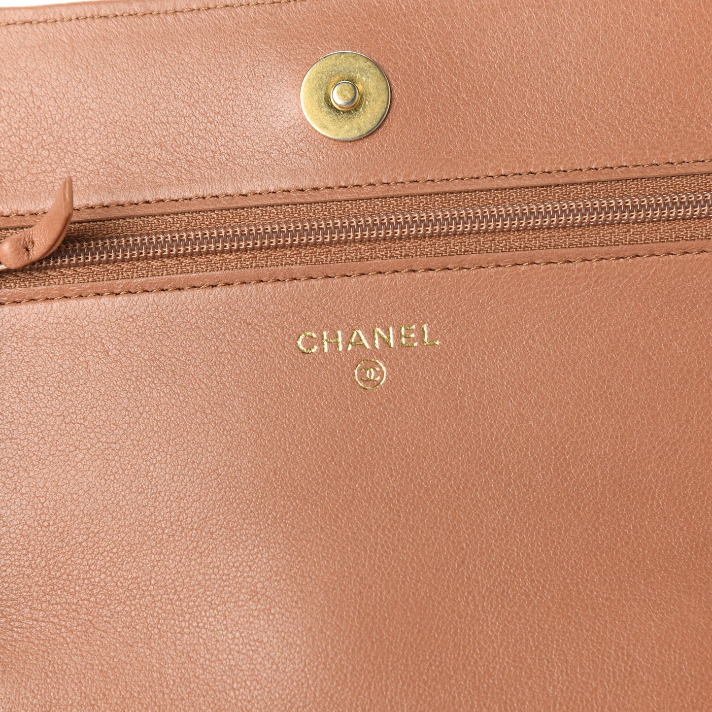Lambskin Quilted 19 Wallet On Chain WOC Brown