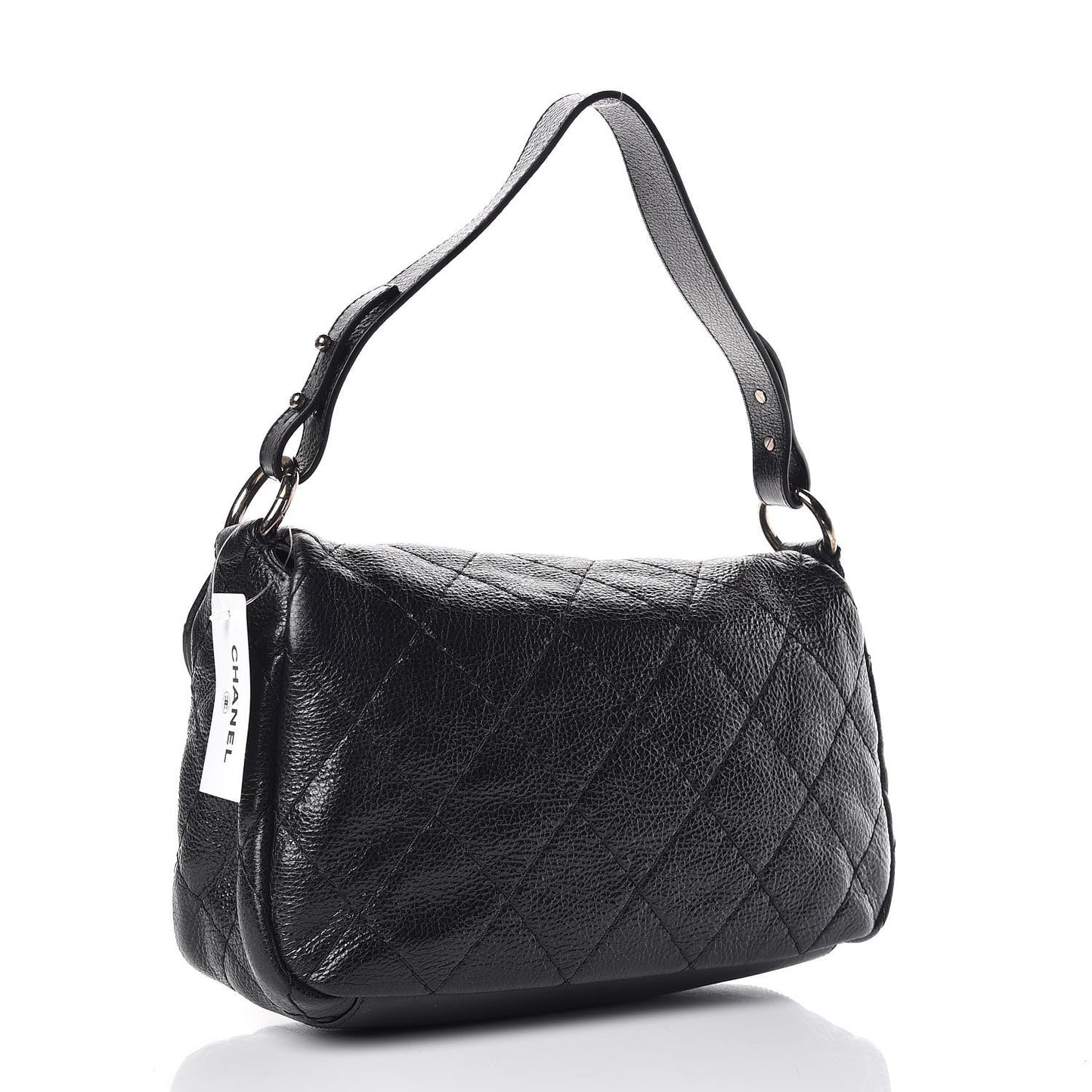 Glazed Calfskin Stitched On The Road Flap Black