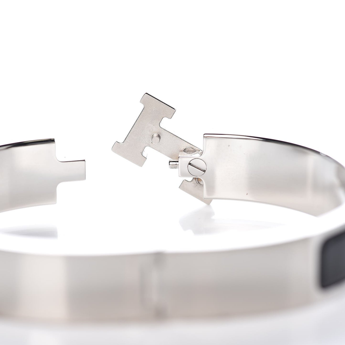 Enamel Narrow Clic Clac H Bracelet GM Black