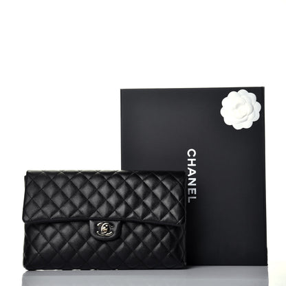 Chanel Caviar Quilted Flap Clutch Black 10 of 10