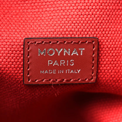 Moynat Grained Calfskin Canvas 1920 Oh! Tote Ruban GM Carbon Silver Madder 6 of 11