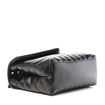 Saint Laurent Calfskin Y Quilted Monogram Small Loulou Chain Satchel Black 3 of 9