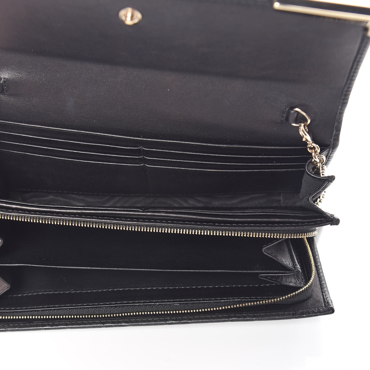 Guccissima Signature Dice Chain Wallet Black
