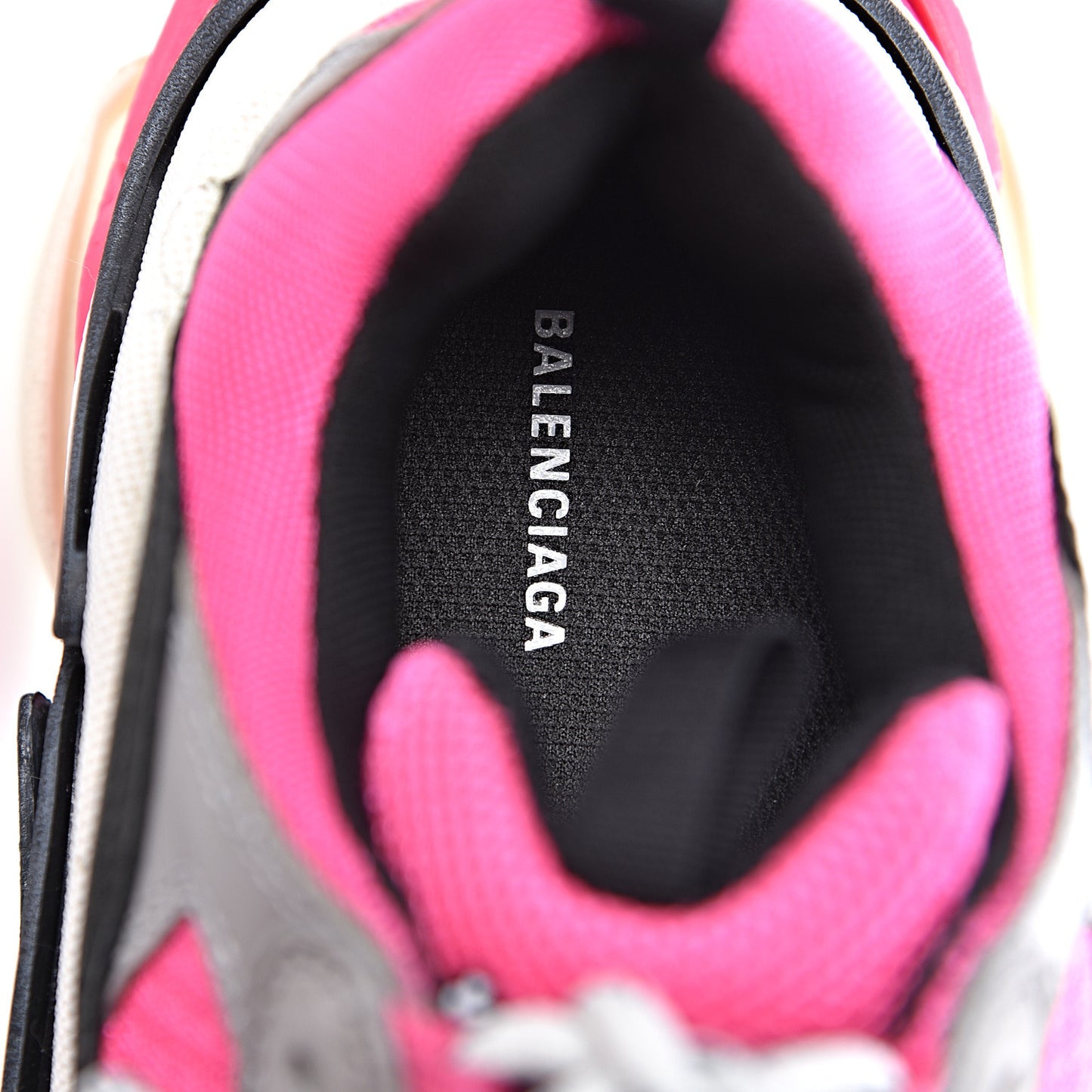 Fabric Mesh Womens Triple S Sneakers 40 Fluo Pink Grey White