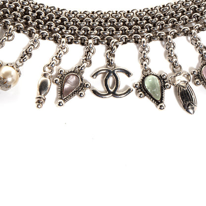 Chanel Pearl Gripoix CC Charm Bracelet Silver 4 of 5