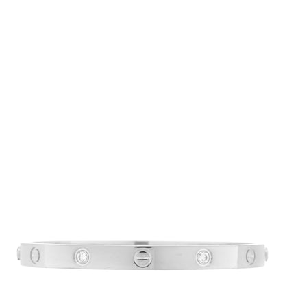 Cartier 18K White Gold 4 Diamond LOVE Bracelet 18 1 of 7