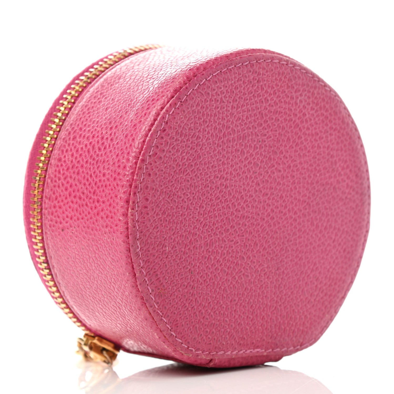 Chanel Caviar Round Jewelry Travel Case Pink 4 of 11