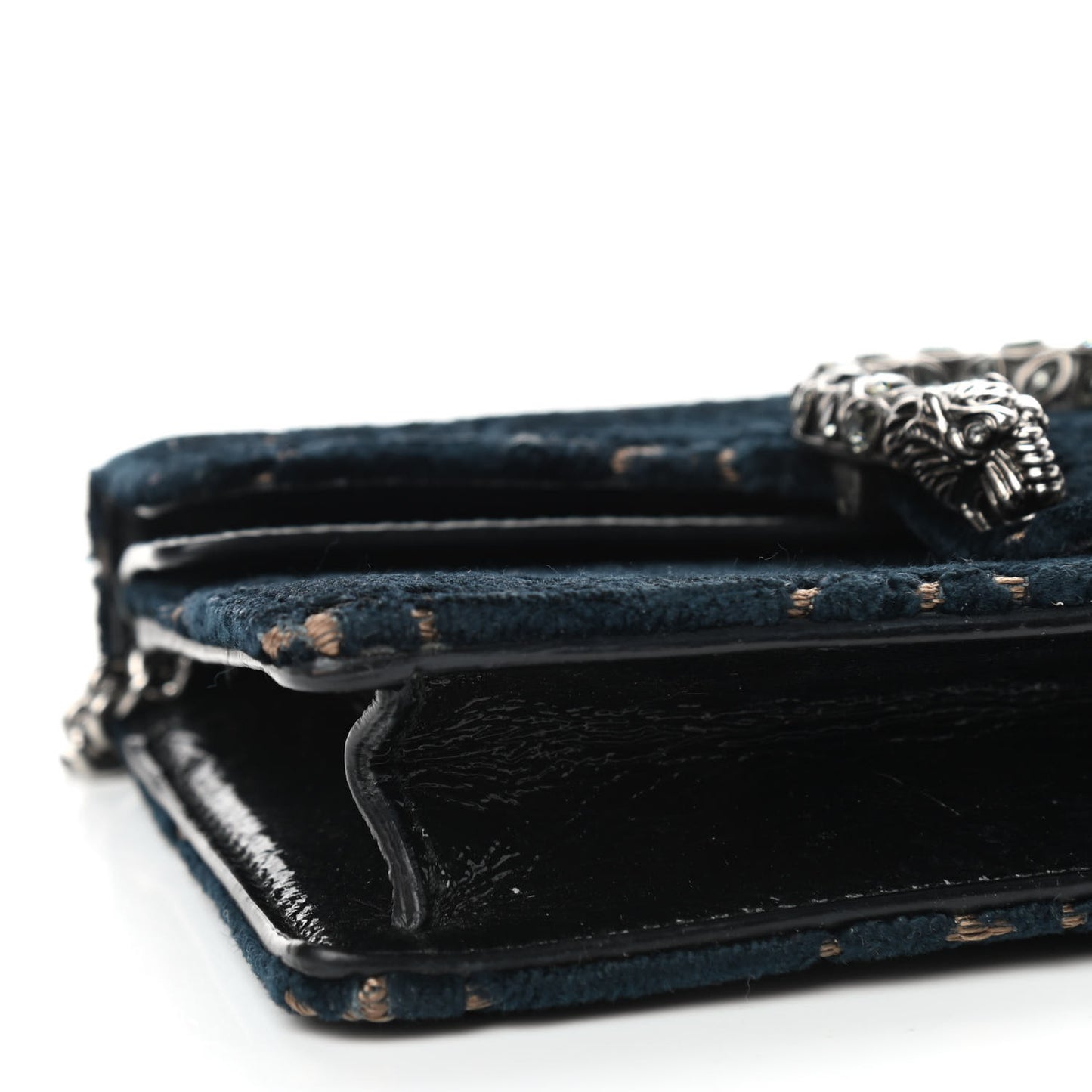 Velvet GG Monogram Super Mini Dionysus Shoulder Bag Blue Beige Black