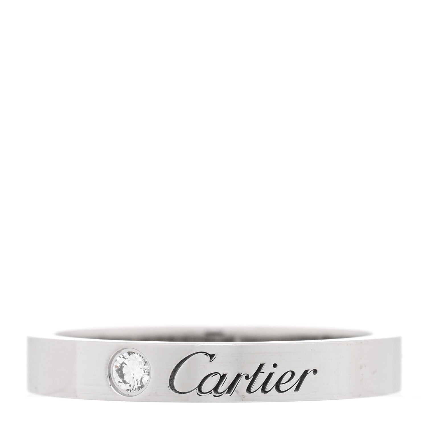 Cartier Platinum Diamond 3mm C De Cartier Wedding Band Ring 52 6 1 of 4
