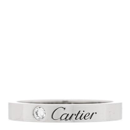 Cartier Platinum Diamond 3mm C De Cartier Wedding Band Ring 52 6 1 of 4