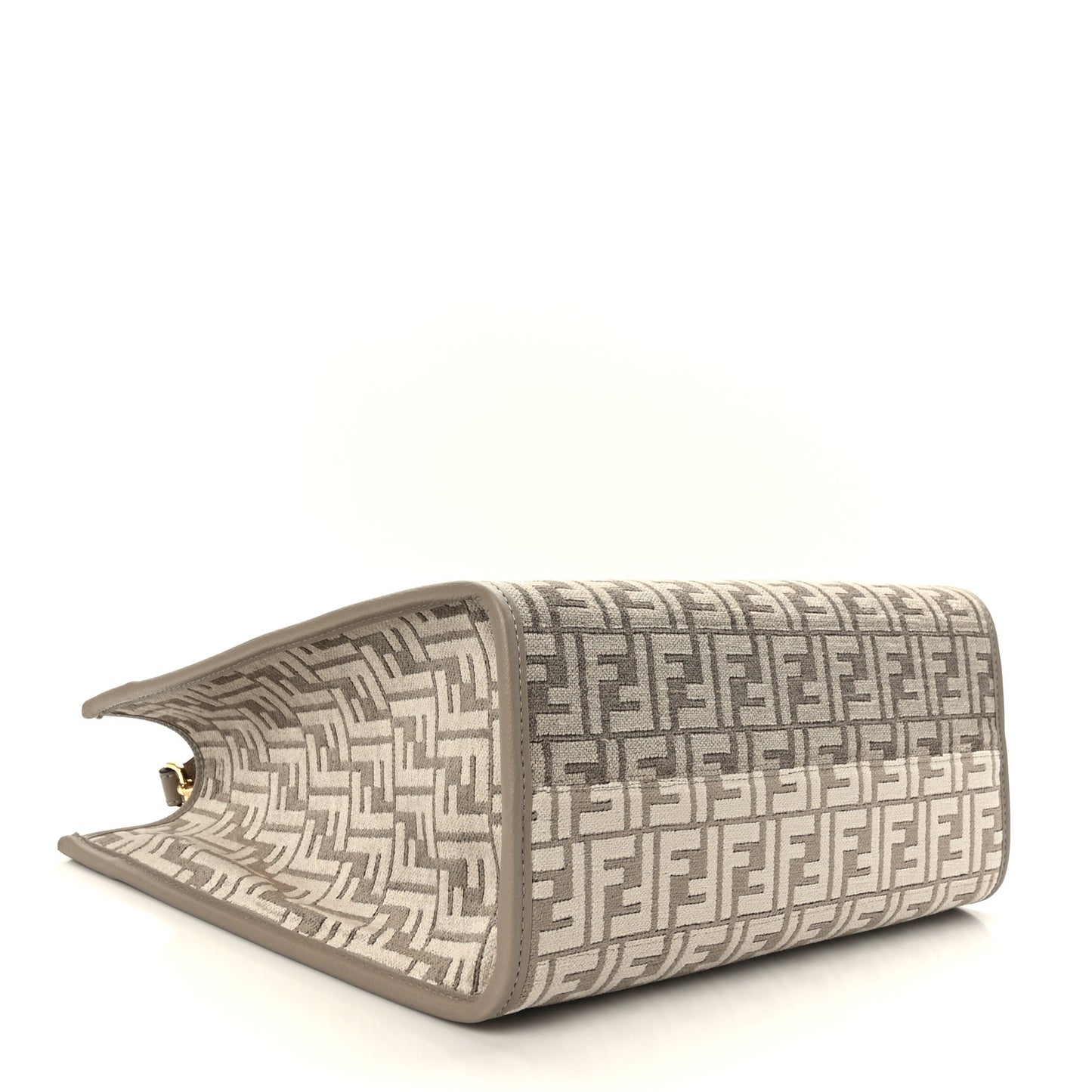 Chenille Vitello Cher FF Medium Fendi Sunshine Shopper Tote Tortora