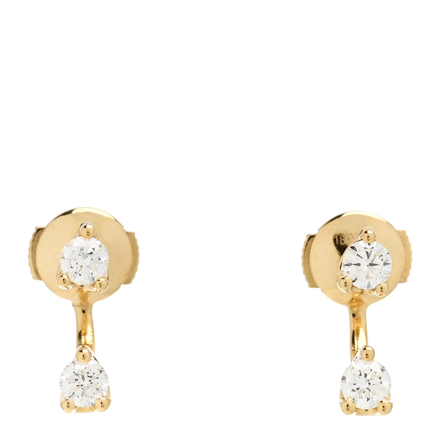 18K Yellow Gold Diamond Classic Round Orbit Earrings