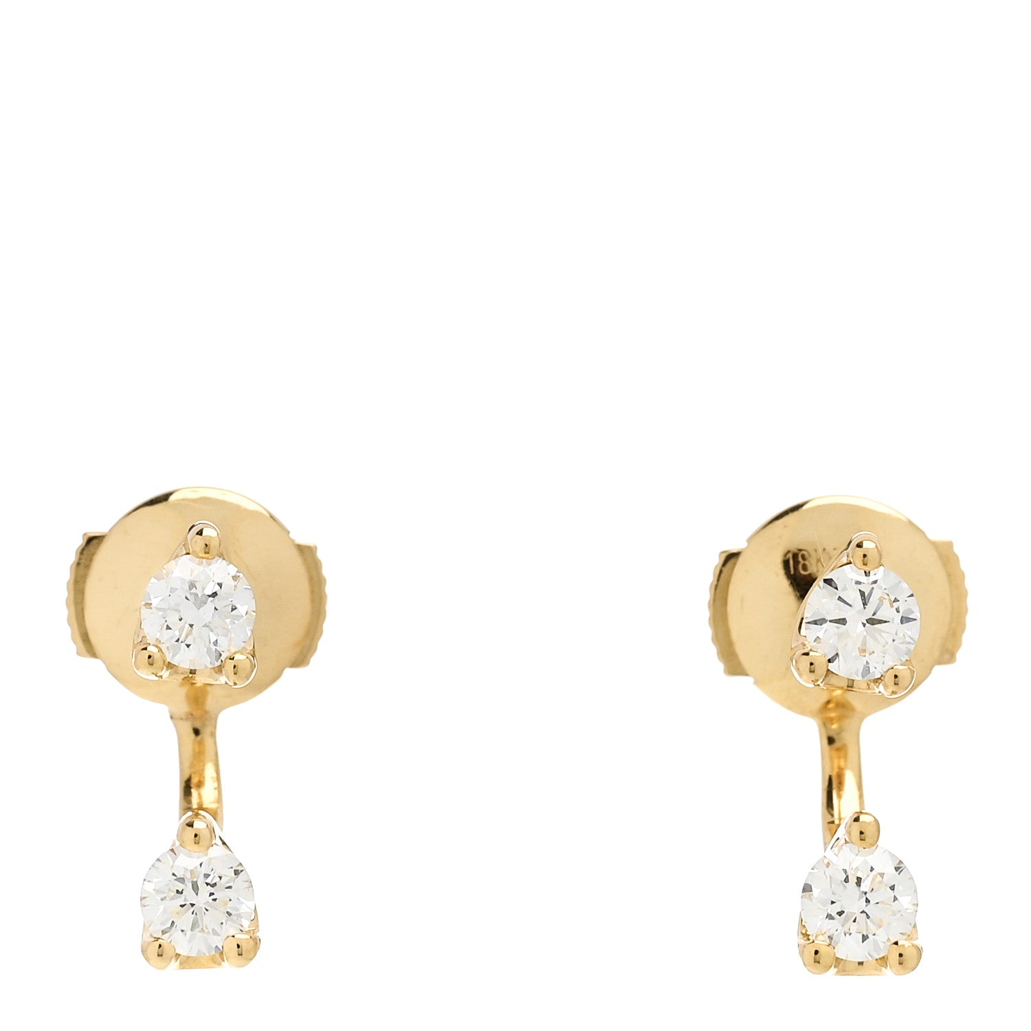 Anita Ko 18K Yellow Gold Diamond Classic Round Orbit Earrings 1 of 5